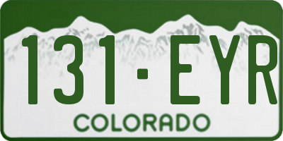 CO license plate 131EYR