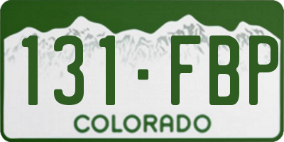 CO license plate 131FBP