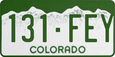 CO license plate 131FEY