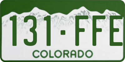 CO license plate 131FFE