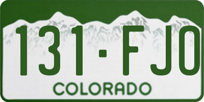 CO license plate 131FJO