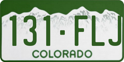 CO license plate 131FLJ