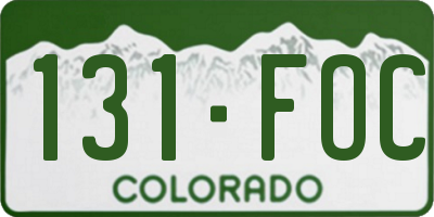 CO license plate 131FOC
