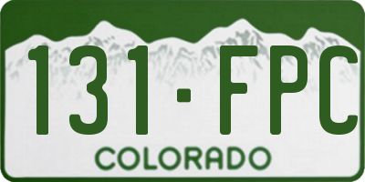 CO license plate 131FPC