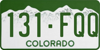 CO license plate 131FQQ