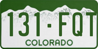 CO license plate 131FQT