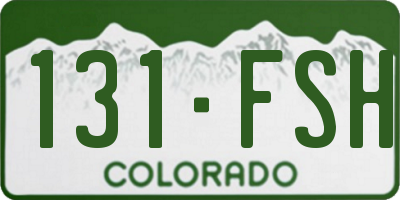 CO license plate 131FSH