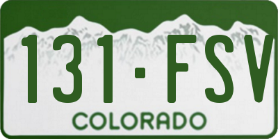 CO license plate 131FSV