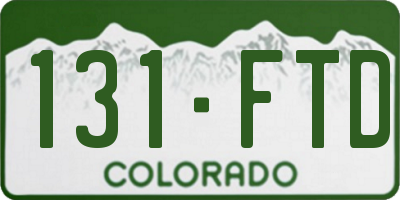 CO license plate 131FTD