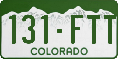 CO license plate 131FTT