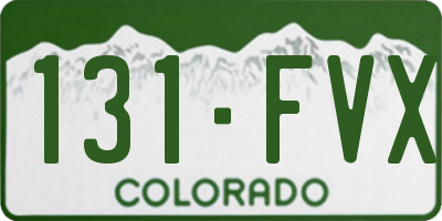 CO license plate 131FVX