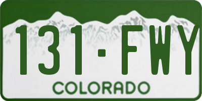 CO license plate 131FWY