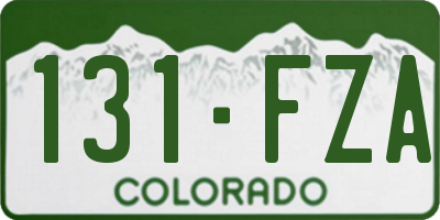 CO license plate 131FZA