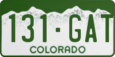 CO license plate 131GAT