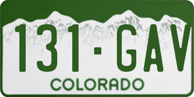 CO license plate 131GAV