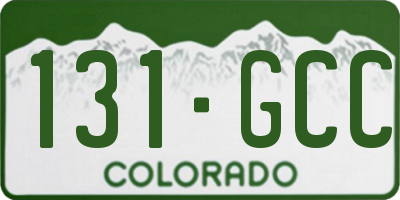CO license plate 131GCC