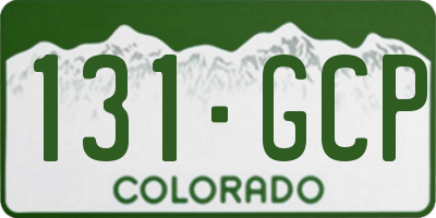 CO license plate 131GCP