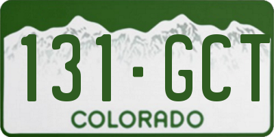 CO license plate 131GCT