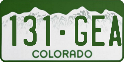 CO license plate 131GEA