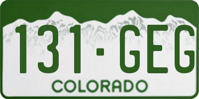CO license plate 131GEG