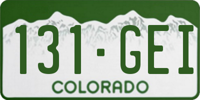 CO license plate 131GEI