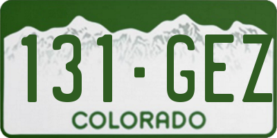 CO license plate 131GEZ