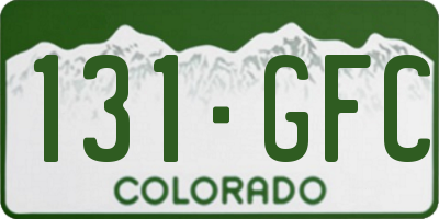 CO license plate 131GFC