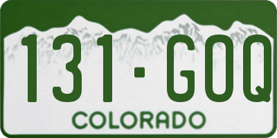 CO license plate 131GOQ