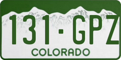 CO license plate 131GPZ