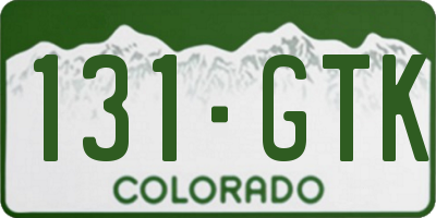 CO license plate 131GTK