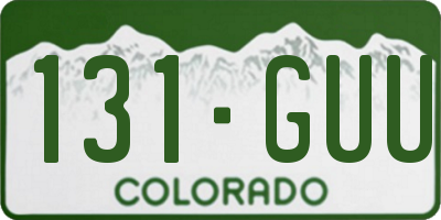 CO license plate 131GUU