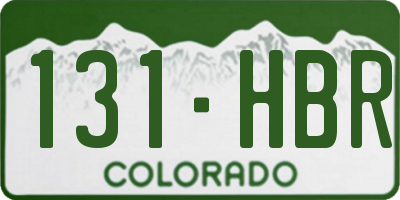 CO license plate 131HBR