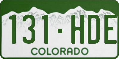 CO license plate 131HDE