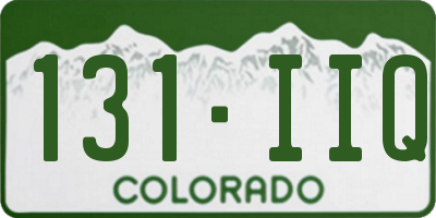 CO license plate 131IIQ