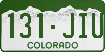 CO license plate 131JIU
