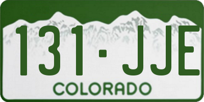 CO license plate 131JJE