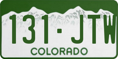 CO license plate 131JTW