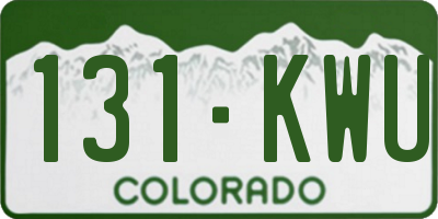 CO license plate 131KWU
