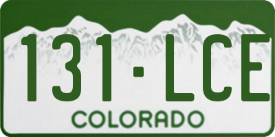 CO license plate 131LCE