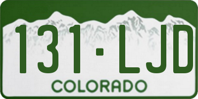 CO license plate 131LJD