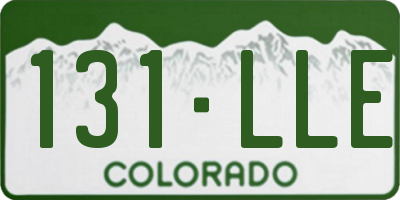 CO license plate 131LLE