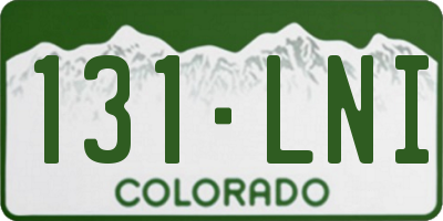 CO license plate 131LNI