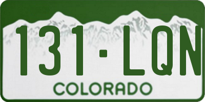 CO license plate 131LQN