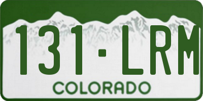 CO license plate 131LRM