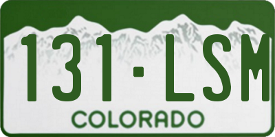 CO license plate 131LSM