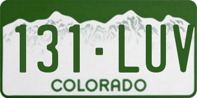 CO license plate 131LUV