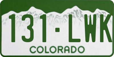 CO license plate 131LWK