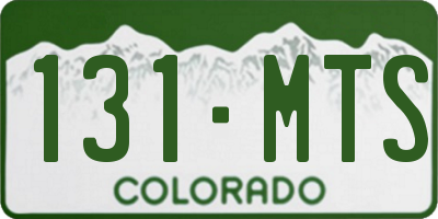 CO license plate 131MTS