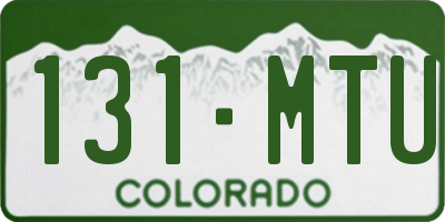 CO license plate 131MTU