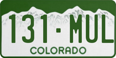 CO license plate 131MUL